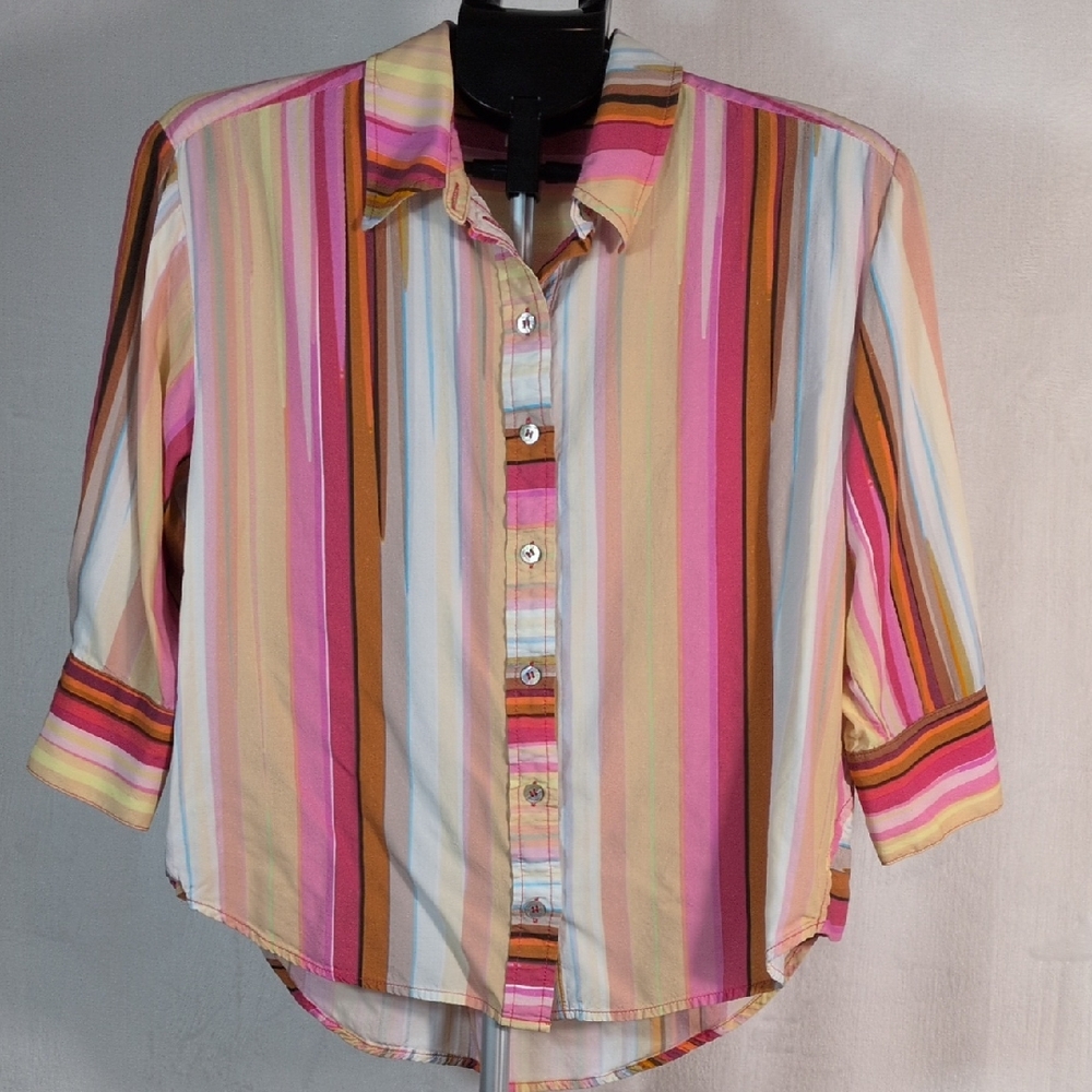 Liverpool Colorful Striped Button-Up Shirt